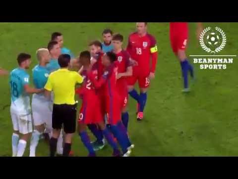England Players Horrible Fight with Slovenia Players