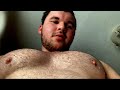 Sweaty pumped pec flex during heatwave
