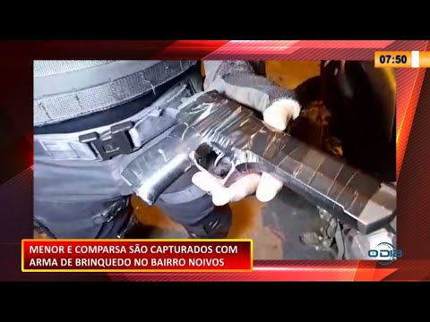 Menor de idade e comparsa são capturados portando arma falsa no Bairro Noivos 04 02 2021