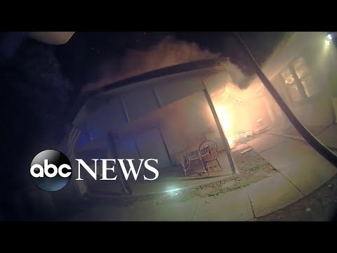 Bodycam captures cop’s fiery home rescue