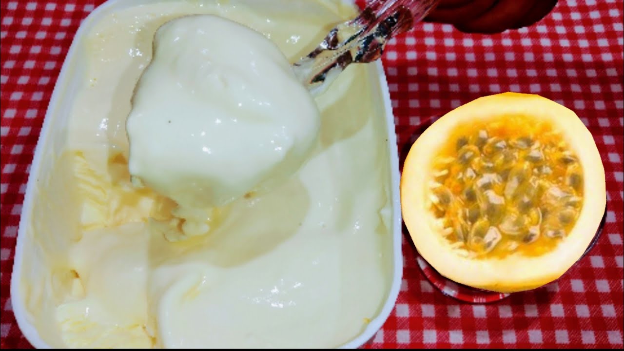 O verdadeiro sorvete de maracujá feito com a fruta 😋