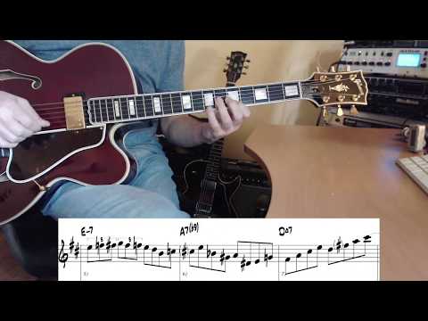 Jazz Guitar improvisation - Chromatic notes on V7 Dominant Chord