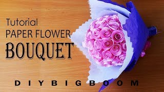 HOW TO MAKE PAPER FLOWER BOUQUET TUTORIAL EASY STEP BY STEP