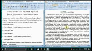 Download the video "Select any number of pages of a word document using two find statements"