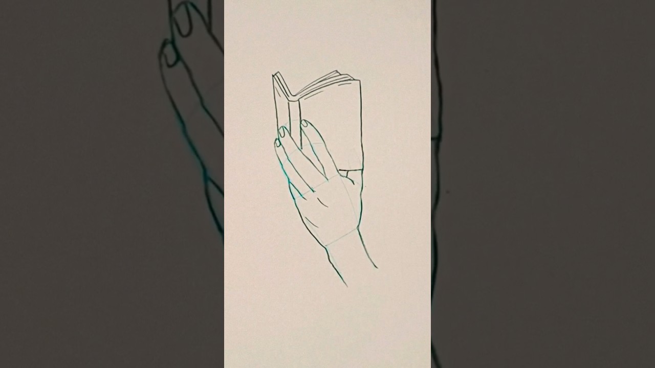 How to draw a hand holding open book #handdrawing✔ 💜🌈💖 #shorts