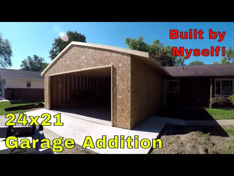 Solo Garage Build / Addition With Detailed Roof Tie-In / MY DIY