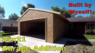Solo Garage Build / Addition With Detailed Roof Tie-In / MY DIY