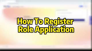 How to Register Role Apllication In MyTax Portal