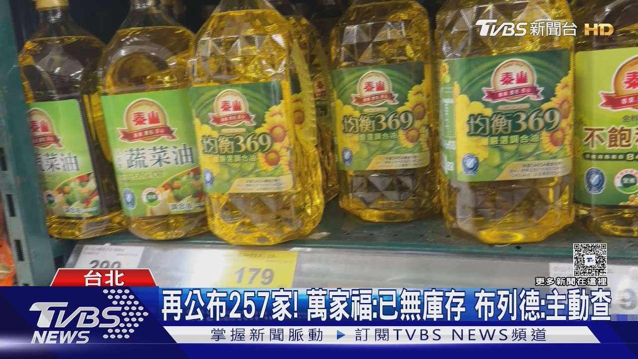 快訊／致癌油擴大下架！257家業者受影響　食藥署公布名單