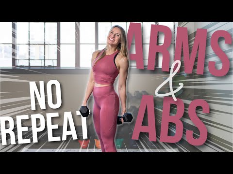Toned Upper Body & Abs NO REPEAT Dumbbell Workout