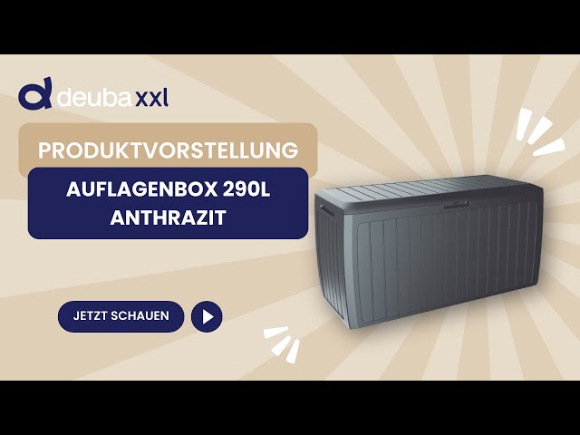 Video Teaser für CASARIA® Auflagenbox Board Plus Anthrazit 290L mit Rollen