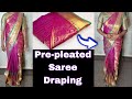 How To Wear Pre Pleated Saree Pattu Saree Draping Step By Step Saree Tutorial Saree Trending