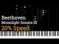 Beethoven Moonlight Sonata Mvt 3 Slow Piano Tutorial 20 Speed