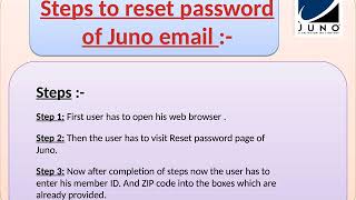 How to reset password of Juno email?