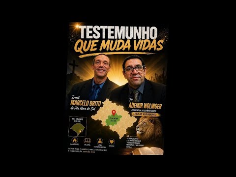 ✨Testemunho do irmão Marcelo Brito em São Gabriel RS. Pr Ademir Wolinger o leão do Avivamento.