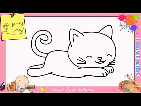 Comment dessiner un chat FACILEMENT etape par etape pour ENFANTS 8
