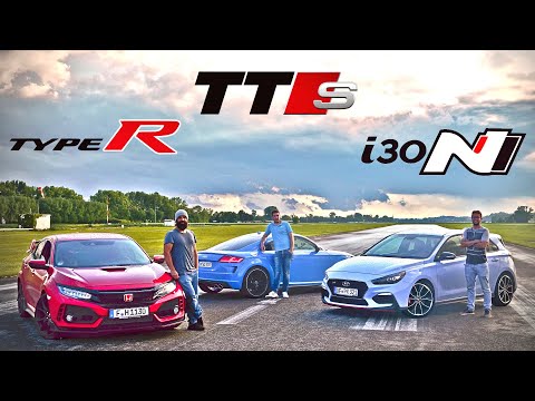 Honda Civic Type R vs Hyundai i30 N Performance vs Audi TTS | 0-100 km/h | 60-200 km/h | Hot lap