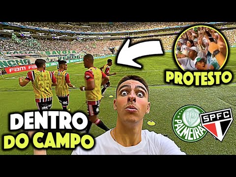 ENTREI EM CAMPO NO CLÁSSICO, E OLHA NO QUE DEU! PROTESTO E TENSÃO EM PALMEIRAS X SÃO PAULO