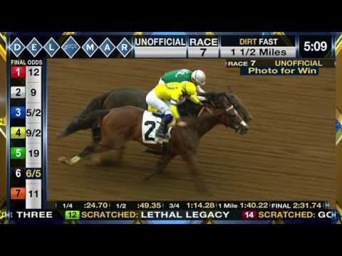 Curlin Road wins the Cougar II Handicap (Gr. III), Race 7 at Del Mar 07/26/2017