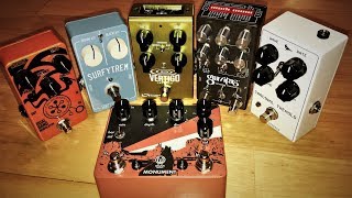 Video thumbnail for Harmonic Tremolo Shoot Out - Episode #4 Gravitas, Monument, Vertigo, SurfyTrem, Cardinal, Coldcraft by Tri Pedal Reviews