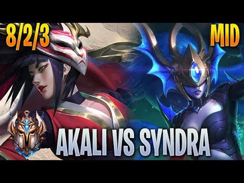 Akali vs Syndra Mid - NA Challenger 10.22