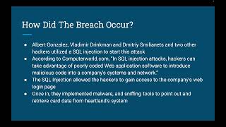 Heartland Payment Systems Breach of 2008