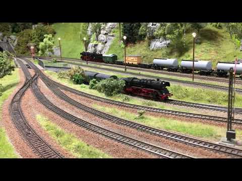 TT 1:120 Modellbahn-Fahrvideo von „XXL“ TT-Modellbahnanlage / TT layout Model railroad railway