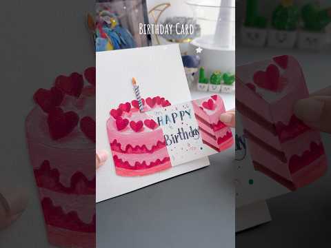 Birthday Card Idea🎂🎉#shorts #art #painting #muktaeasydrawing #youtubeshorts