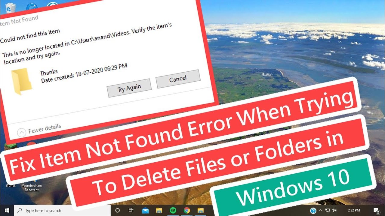 Fix Item Not Found Error When Trying To Delete Files or Folder in Windows 10 (100% Working)