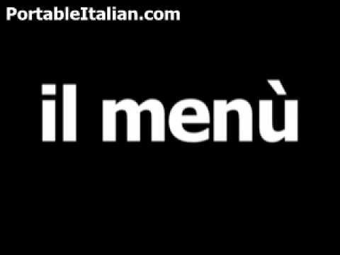 Italian word for menu is il menù