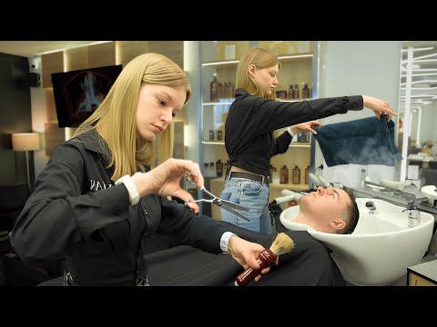 💈(ASMR) Take My Money And Give Me This VIP SERVICE Again — Best Haircut by Beautiful Barber Girl