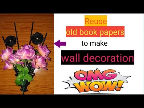 Beautiful FLOWER STAND for wall decoration(by using waste paper).......!!!!