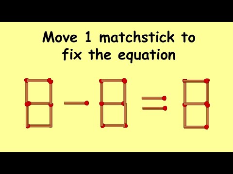 Fix 8-8=8 | Match Stick Puzzles #41 | turn the wrong equation into correct