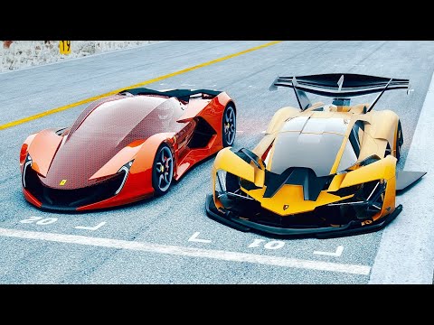 Lamborghini Terzo Millennio GTR Concept vs Ferrari Impronta at Drag Race 24 KM