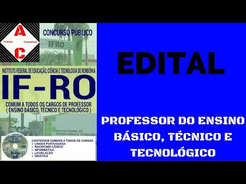 Edital Concurso IF-RO 2016 - Professor do Ensino Básico, Técnico e Tecnológico