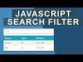 Search/Filter Table Data with Javascript