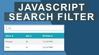 Search/Filter Table Data with Javascript