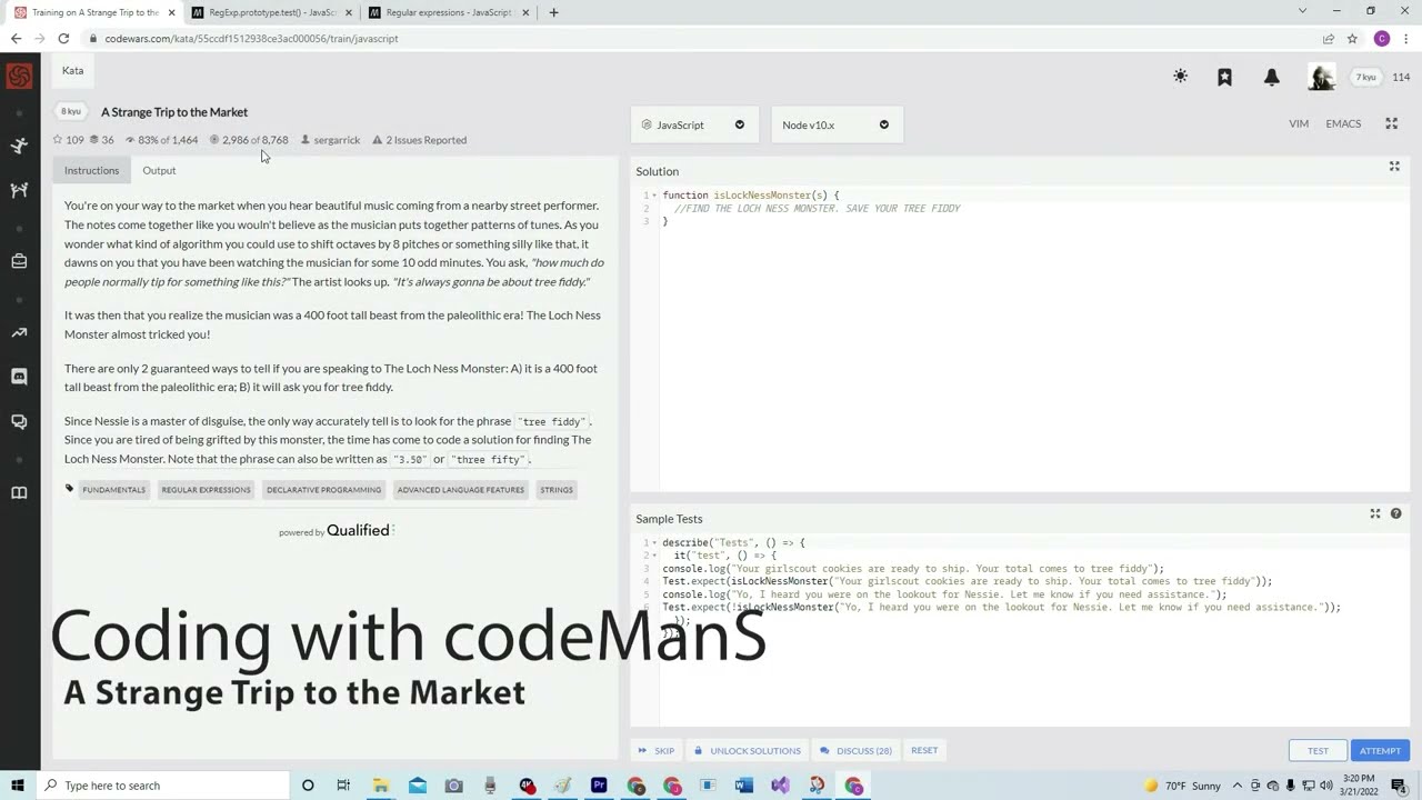 Codewars 8 kyu A Strange Trip to the Market JavaScript