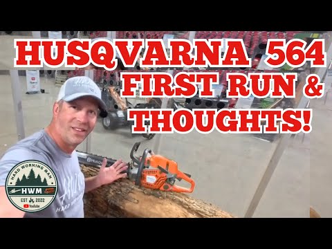 Betrieb der Husqvarna 564XP-Kettensäge mit Kraftstoffeinspritzung! Equip Expo!