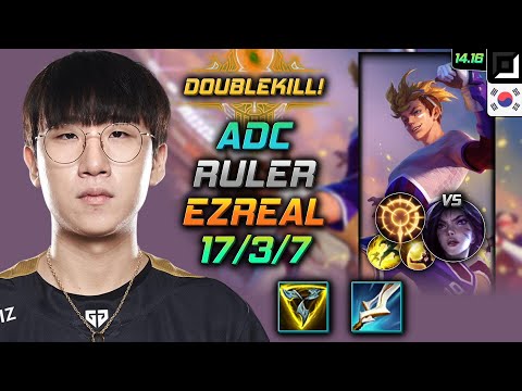 Ezreal Adc Build Ruler Trinity Force Press the Attack - LOL KR GrandMaster Patch 14.16
