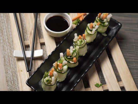 Simple and Decadent Raw ZUCCHINI "SUSHI" ROLLS | Recipes.net - YouTube