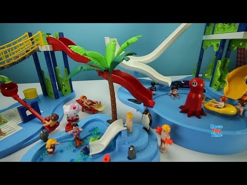 Playmobil Fun Baby Swimming Pool Slide Playset with Sea Animals Toys For Kids
