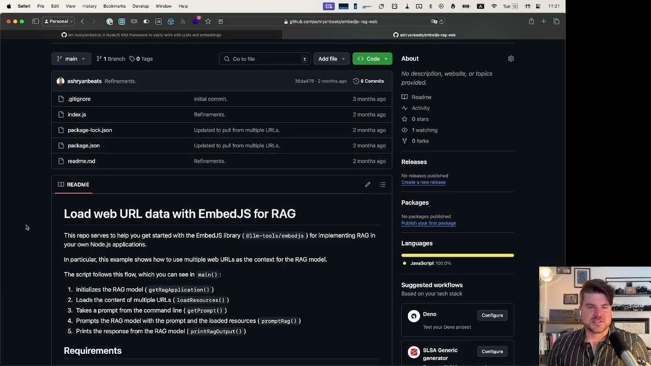 Using EmbedJS for AI RAG systems in Node.js