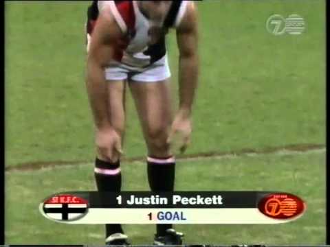 Spectator signals goal, Round 21, 1997