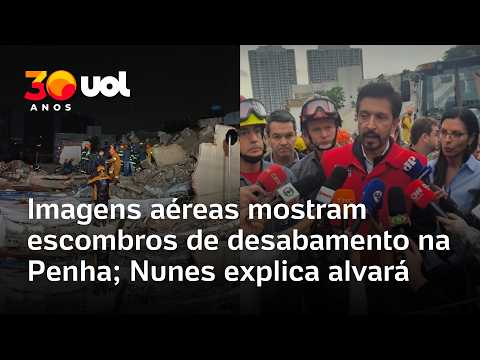 Prédio desaba na Penha: imagens aéreas mostram escombros; Ricardo Nunes explica alvará
