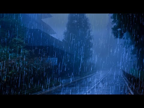 99% Instantly Fall Asleep with Powerful Rainstorm, Wind & Calm Thunder at Night - Nature Rain Sounds