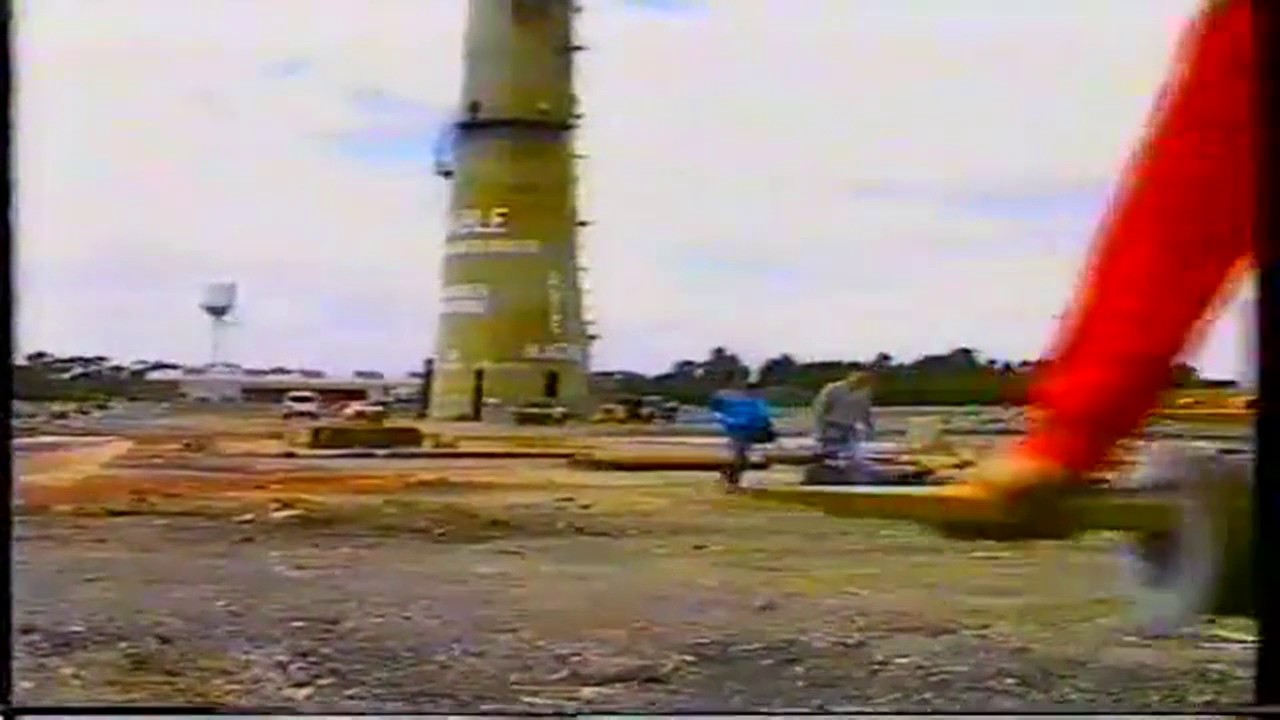 Crib Point chimney stack demolition