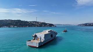 Bosphorus Transit: Massive Ship Being Towed by Tugs!