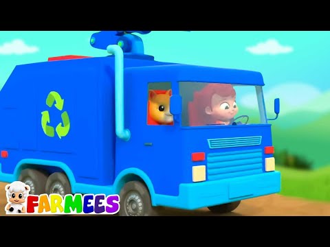 Ruote del Camion Della Spazzatura Canzone Animata per Bambini + Più Video