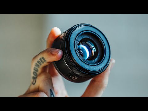 Canon RF50mm F1.8 STM Lens, Fixed Focal Length Prime Lens, Compatible with EOS R Series Mirrorless Cameras, Black video review thumbnail